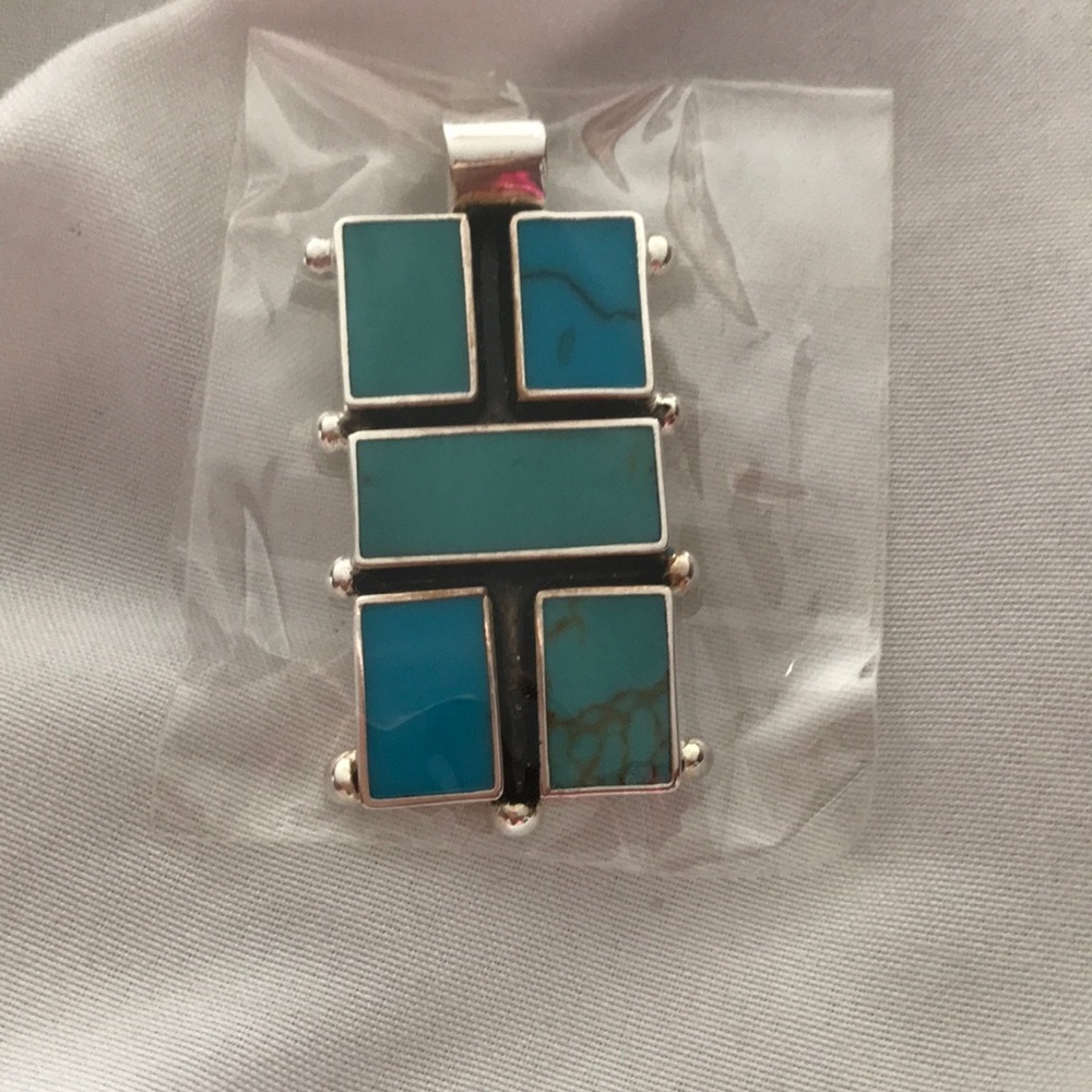 Turquoise and Sterling Silver Charm